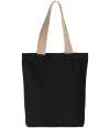 KI5202 Kimood Recycled Flat-Bottom Shopping Bag Black / Hemp colour image